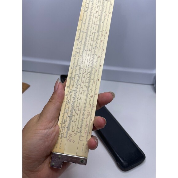 Keuffel Esser Slide Rule N4081-3 Log Log Duplex Decitrig Leather Case Box 1940s - Picture 4 of 8